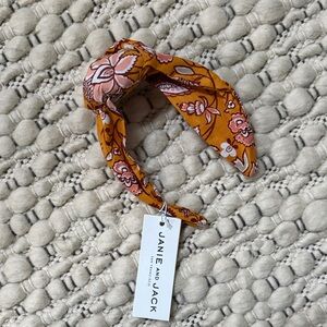 Janie and Jack Floral Print Toddler Headband in Orange and Pink